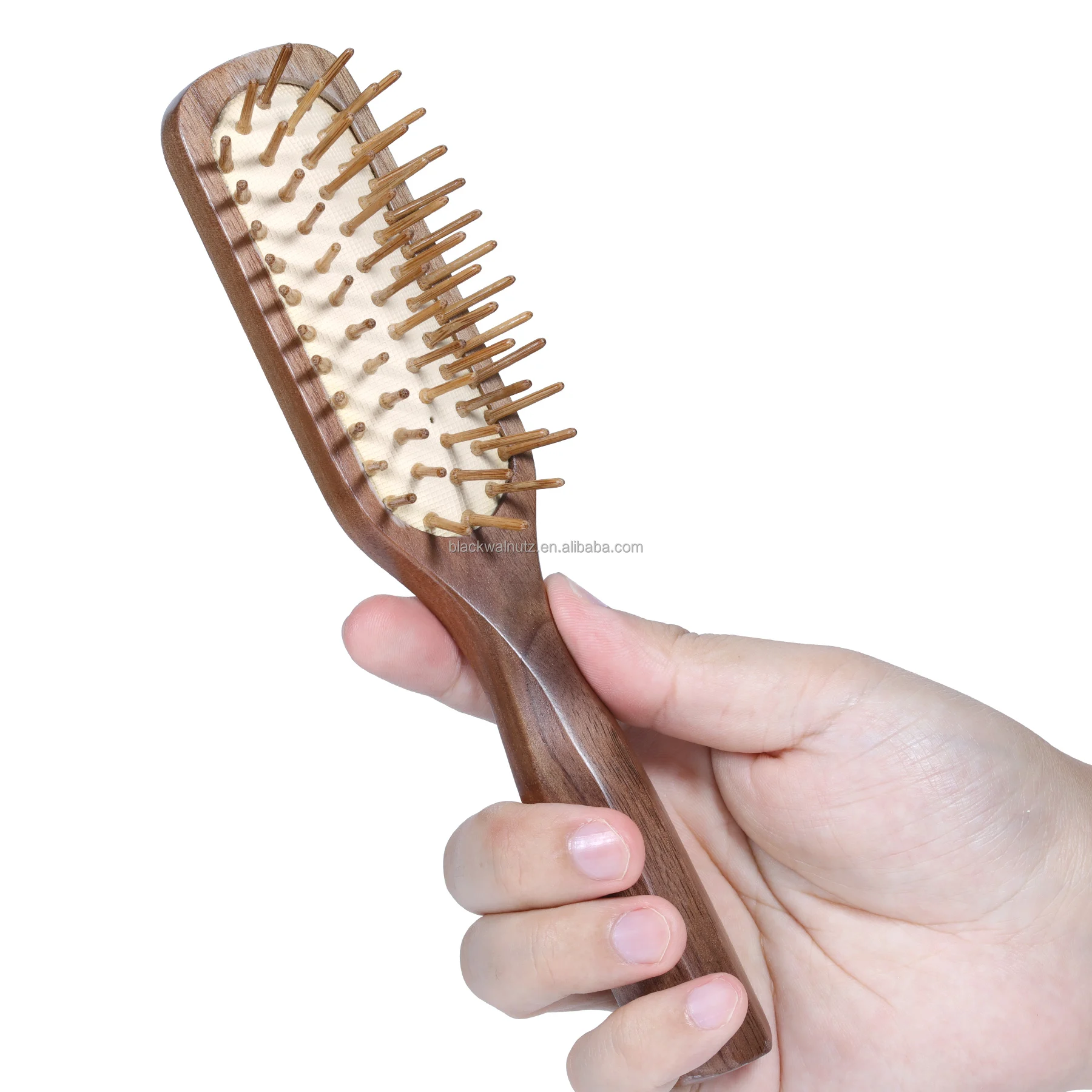 Wholesale Massage Natural black walnut wood  hairbrush wood Paddle Hair wooden hair Brushes