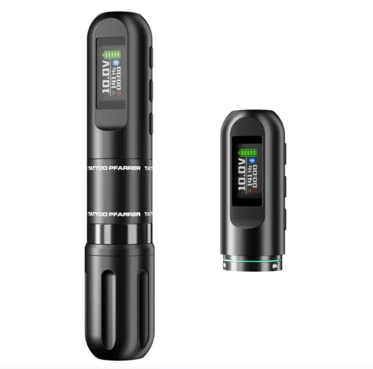 New Pfarrer Professional Wireless Rotary Tattoo Pen Dual Batteries Wireless Tattoo Machine Gun