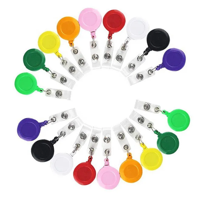 wholesale custom  cheap round yoyo pull keychain retractable name medical nurses accessories id card badge clip holder reels