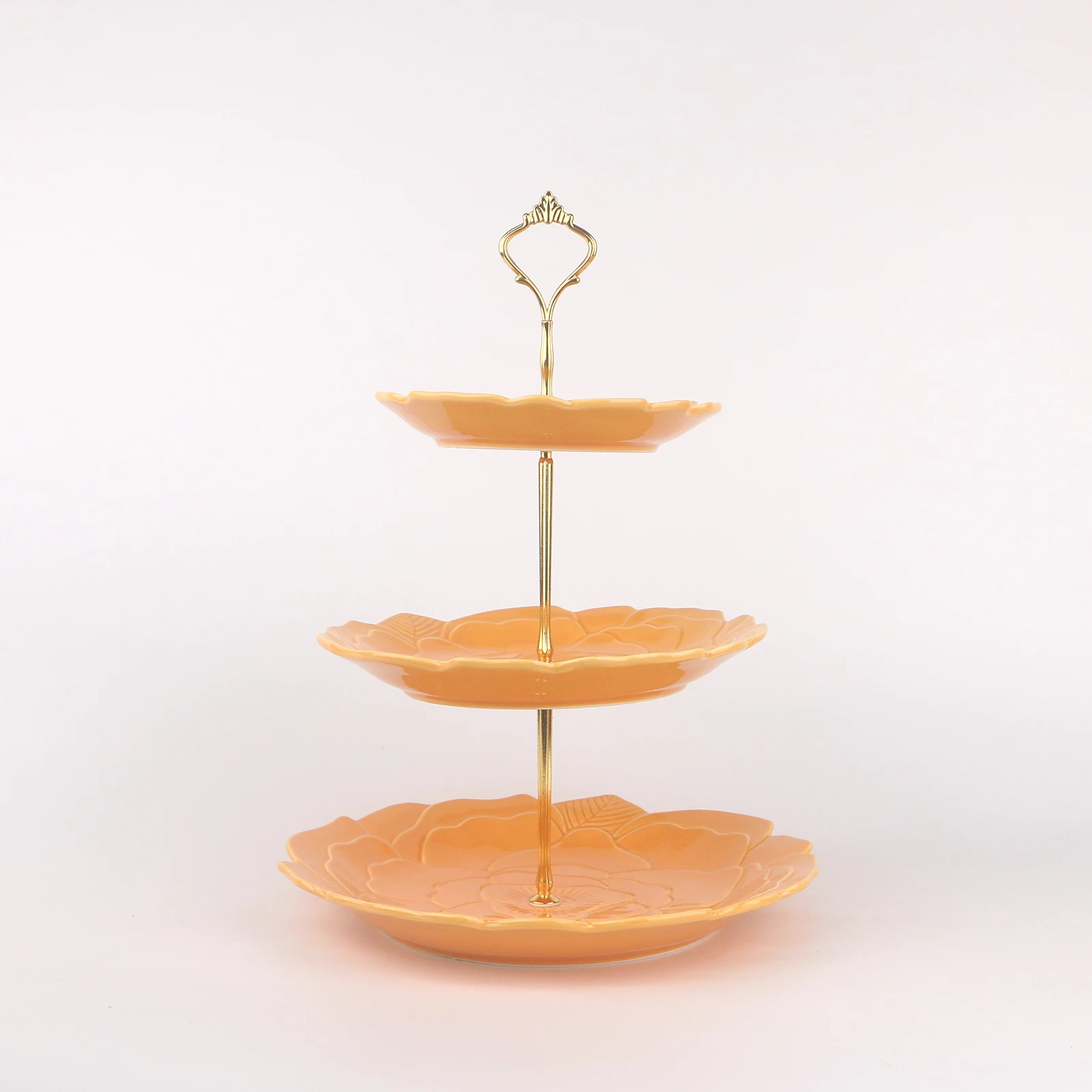 British afternoon tea three layers creative porcelain dessert color plate