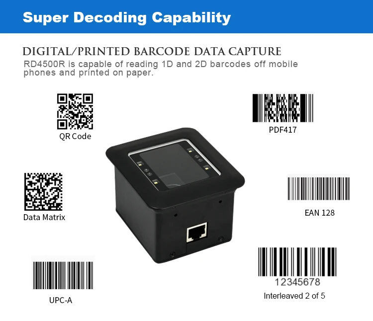Factory price Embedded QR Code Reader 2D OEM Fixed Mount Barcode Scanner Module
