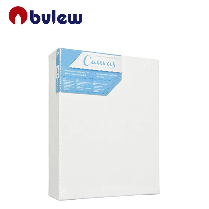 OEM 12X18 inch 100% cotton paulownia wood acid free stretched canvas