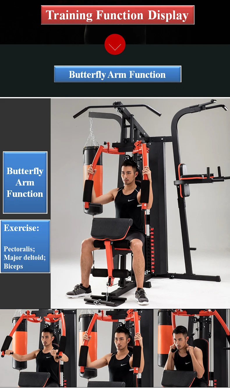 
Hot Sale Full Body Building Equipment 3 Station Home Gym Multi Functional Home Gym Machine for Fitness 