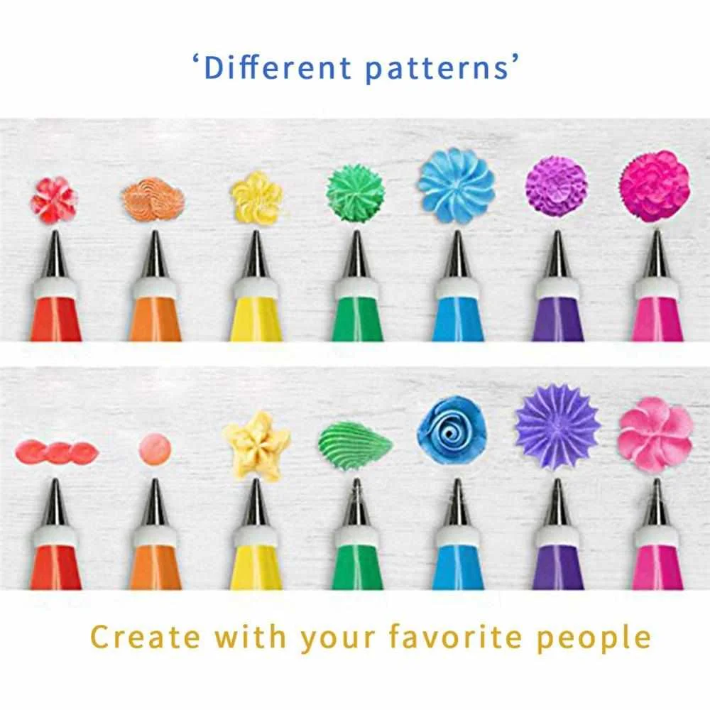 
48 pcs Russian Piping Tips Ruffle Piping Nozzles Skirt Icing Set Stainless Steel Baking Supplies Cake Cupcake Decorating Kits 
