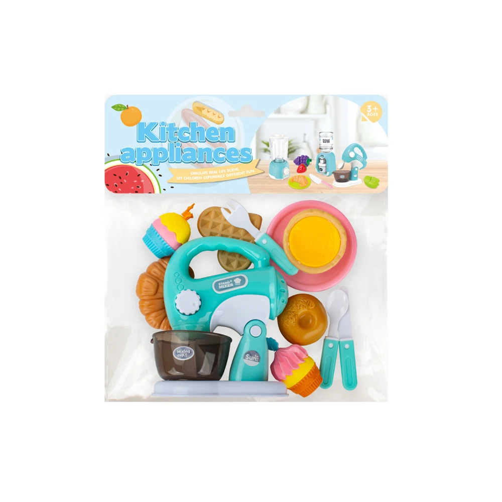 pretend play mini children kitchen game toy  wind up rotation Blender juice machine  toaster spit driver for girl kid