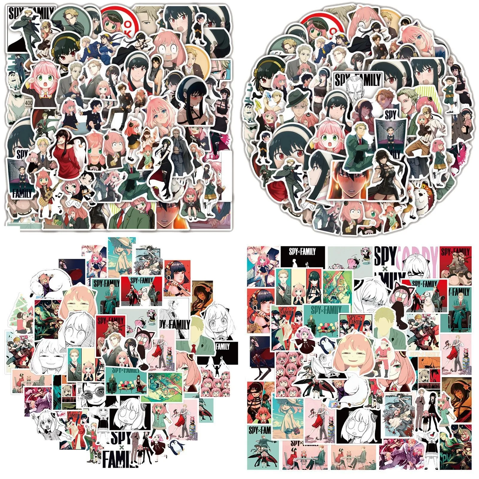 ZY1965C 50Pcs Japan Anime SPY X FAMILY Stickers Die Cut Decorative Laptop Skateboard Fridge Luggage Guitar Car Art Sticker