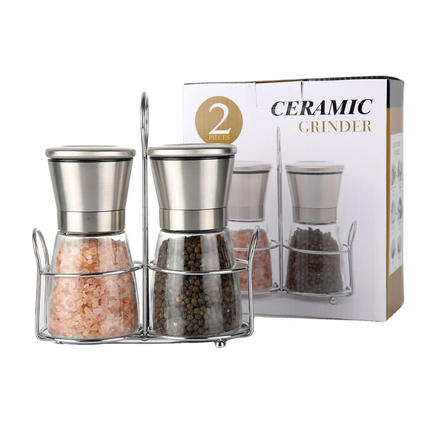 Best Price Manual Disposable Spice Salt Pepper Mill Wholesale 80ml 100ml Glass Plastic Bottle