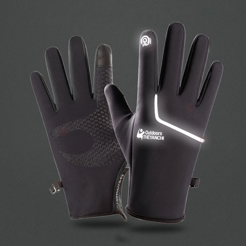 Women Men Waterproof Anti Slip Mittens Keep Warm Hiking Running Ski Cycling Glove Reflective Touch Screen Winter Glovesoves