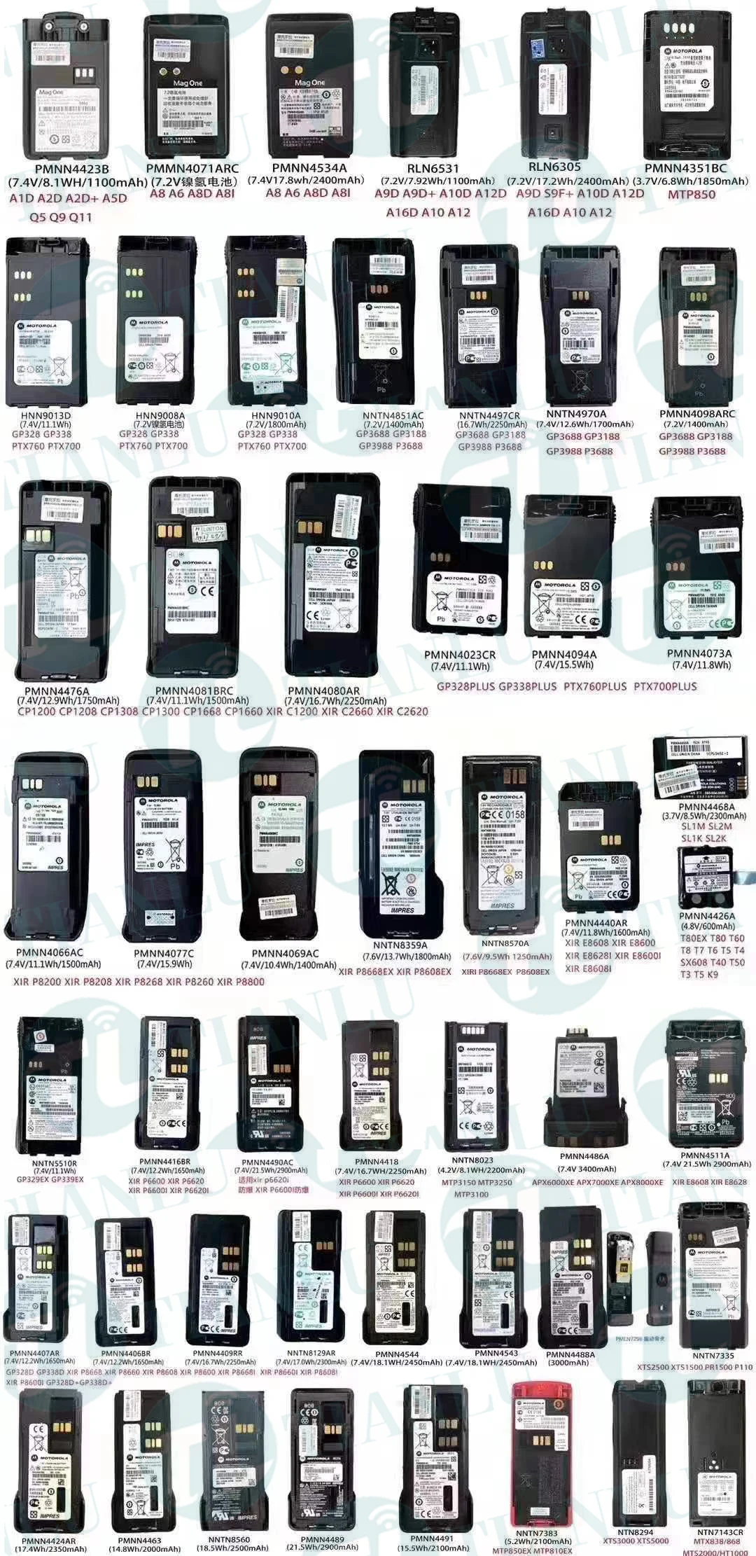 PMNN4491 IMPRES portable battery 2100 mAh LiIon Battery for Radios