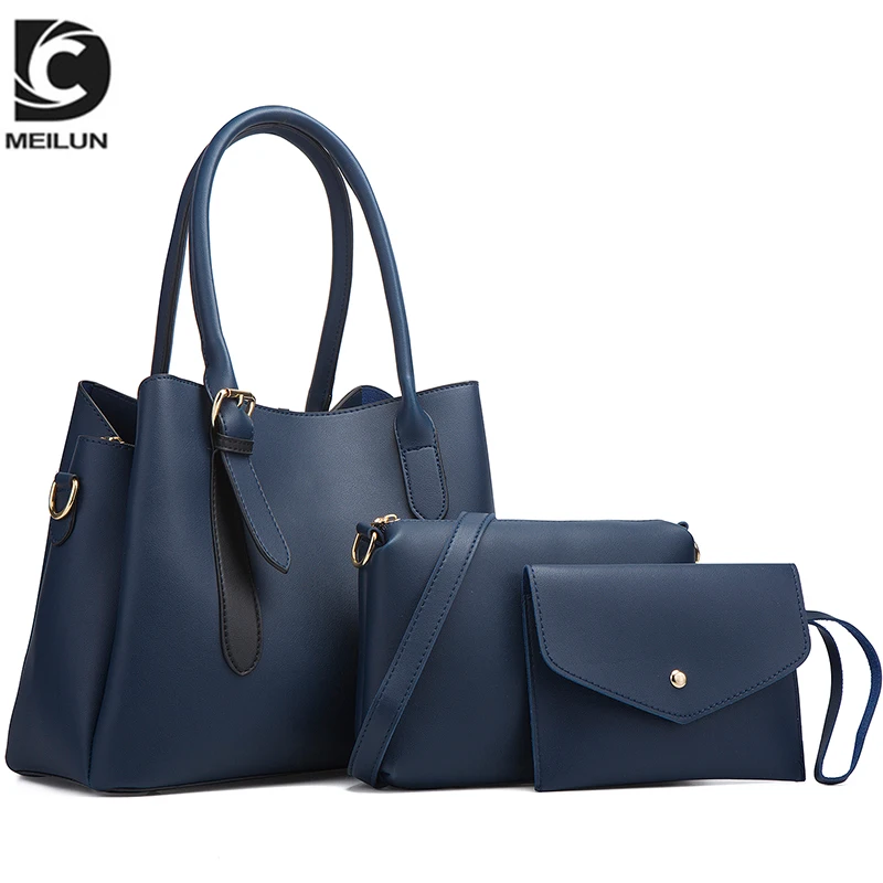 Hot sale oem women handbag set 3 in 1 ladies bag from Guangzhou factory