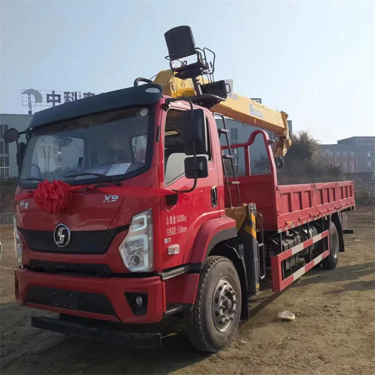 High Quality  Shacman cargo truck with XCN G 10 Ton straight arm Truck Mounted Crane  Lorry crane boom truck manipulator crane