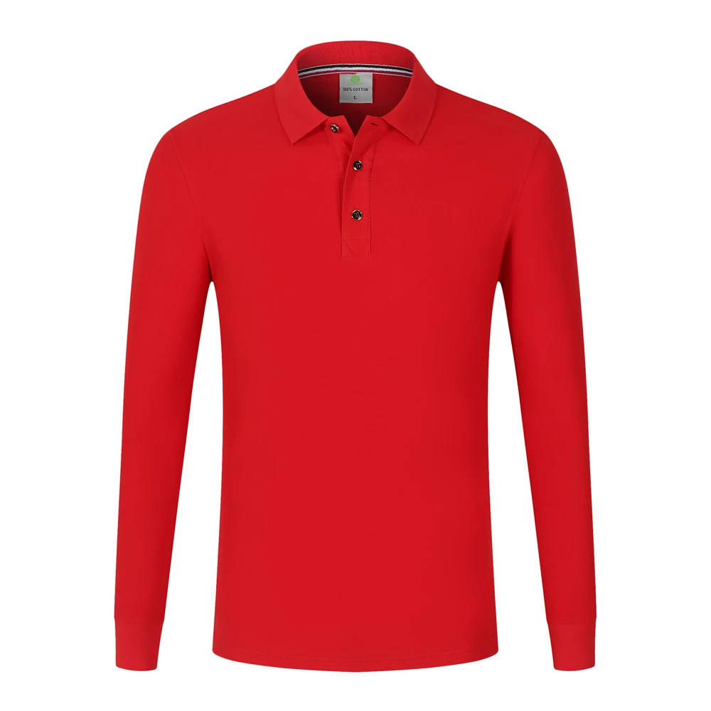 Factory hot selling  pure cotton golf long sleeve thick shirt polo shirts custom logo