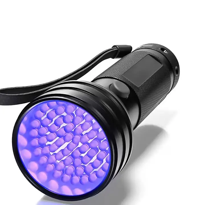 Aluminium Alloy 51Led Purple Flashlight 395UV Flashlight Lamp With Battery Torch Light For Pet Urine Fluorescence