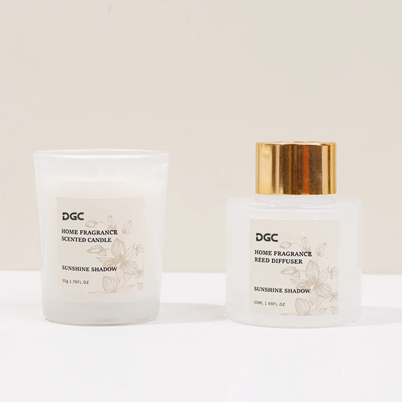 DGC Luxury custom private label  non-toxic agave scent 17 oz  jar scented candle reed diffuser set in bulk