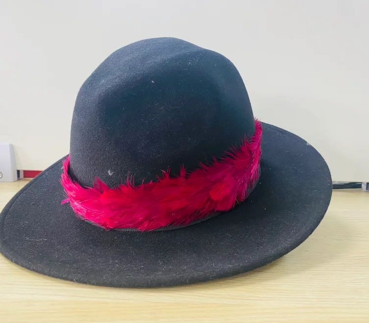 Sewing Trim Ribbon Fringe Natural Pheasant Feather Hat Band for Men Women Cowboy Fedora Hat Costume Headwear Hair Accessory