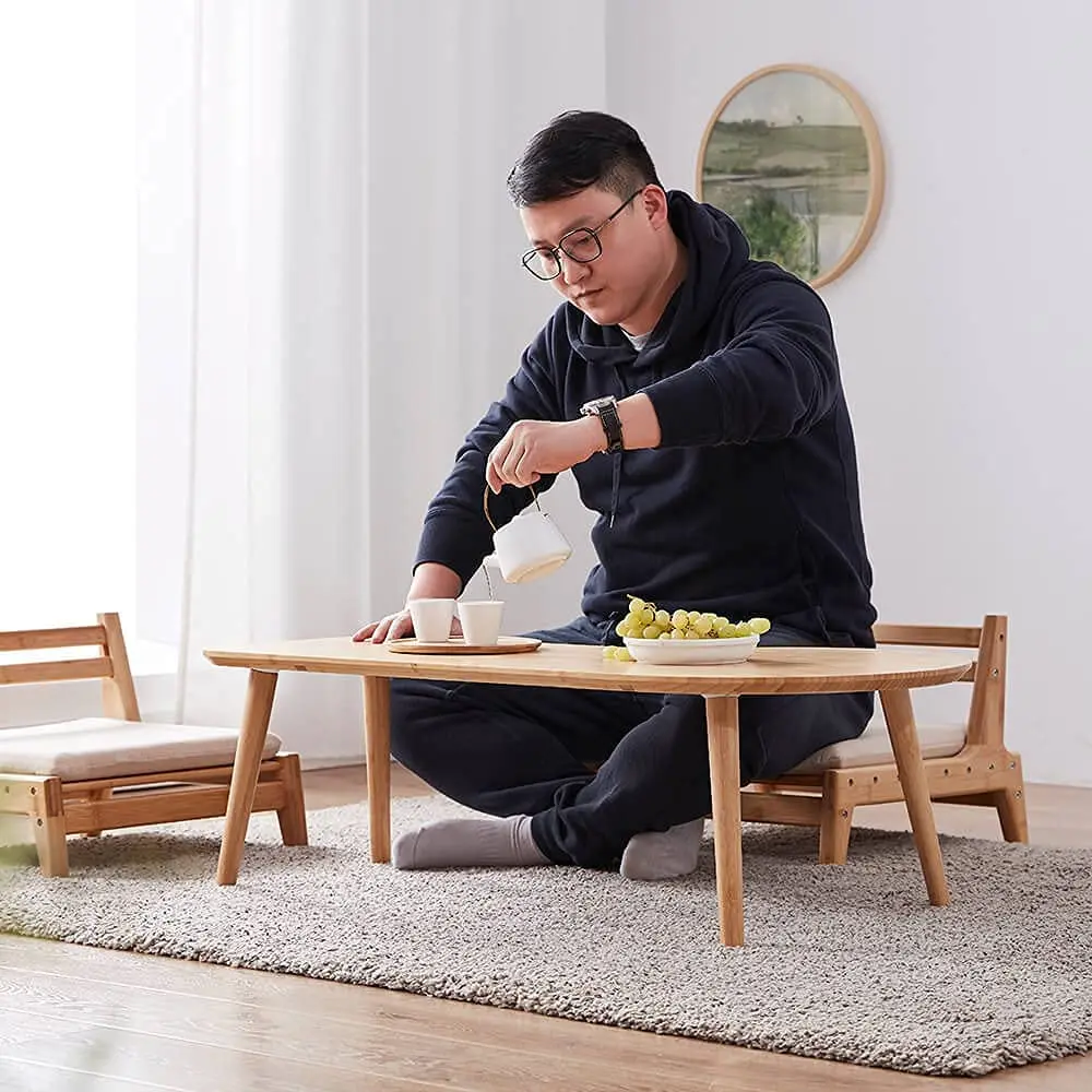 Bamboo Coffee Table for Living Room Unique  Low Japanese Style Table for Sitting on The Floor Simple Coffee Tables