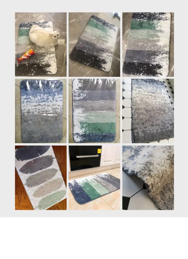 Anti Slip Polyester Bath Mat absorbs cotton microfiber door mat Coral velvet embossed floor Mat