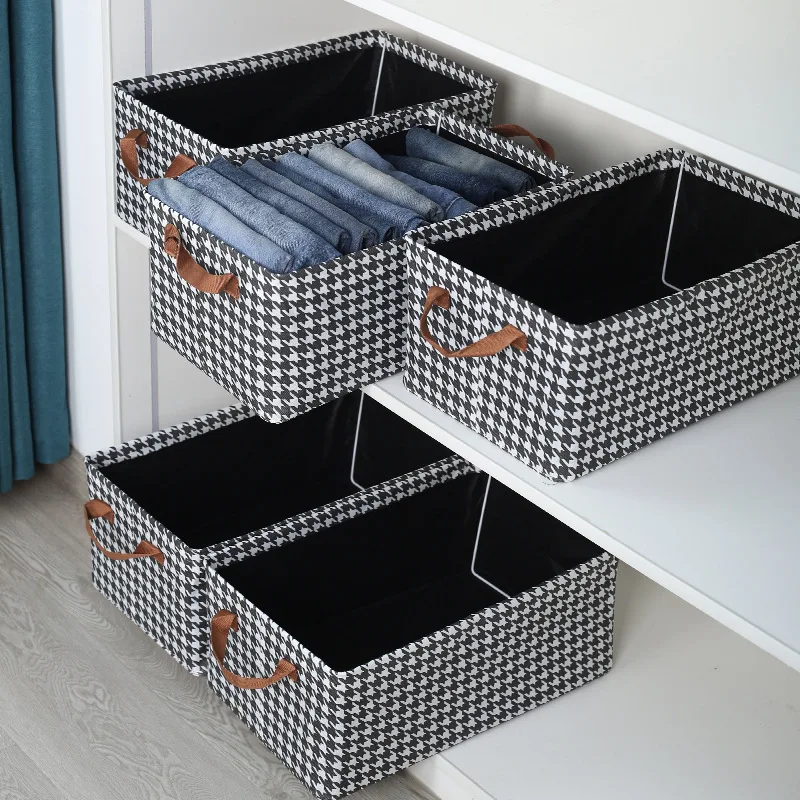 Fashion Wholesale Fabric Open Steel Frame Foldable Portable Clothing Pants Sundries Storage Basket