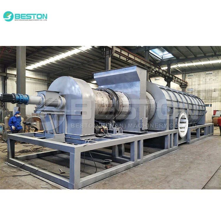 Complete charcoal production line with carbonization furnace, dryer, crusher, with daily output 10 tons