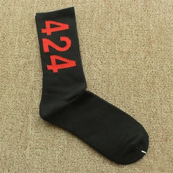 No Minimum Order Wholesale Custom Embroidery LOGO Cotton Long Mixed Color Unisex Men Drawstring Letter Black White Sport Socks
