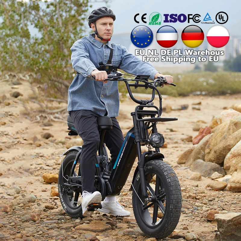 EU Free Shipping OUXI Q8 Fatbike High-End Electric Bike Bicycle 20 Inch 48V 1000W 16.7AH City Ebike EU NL DE PL Warehouse