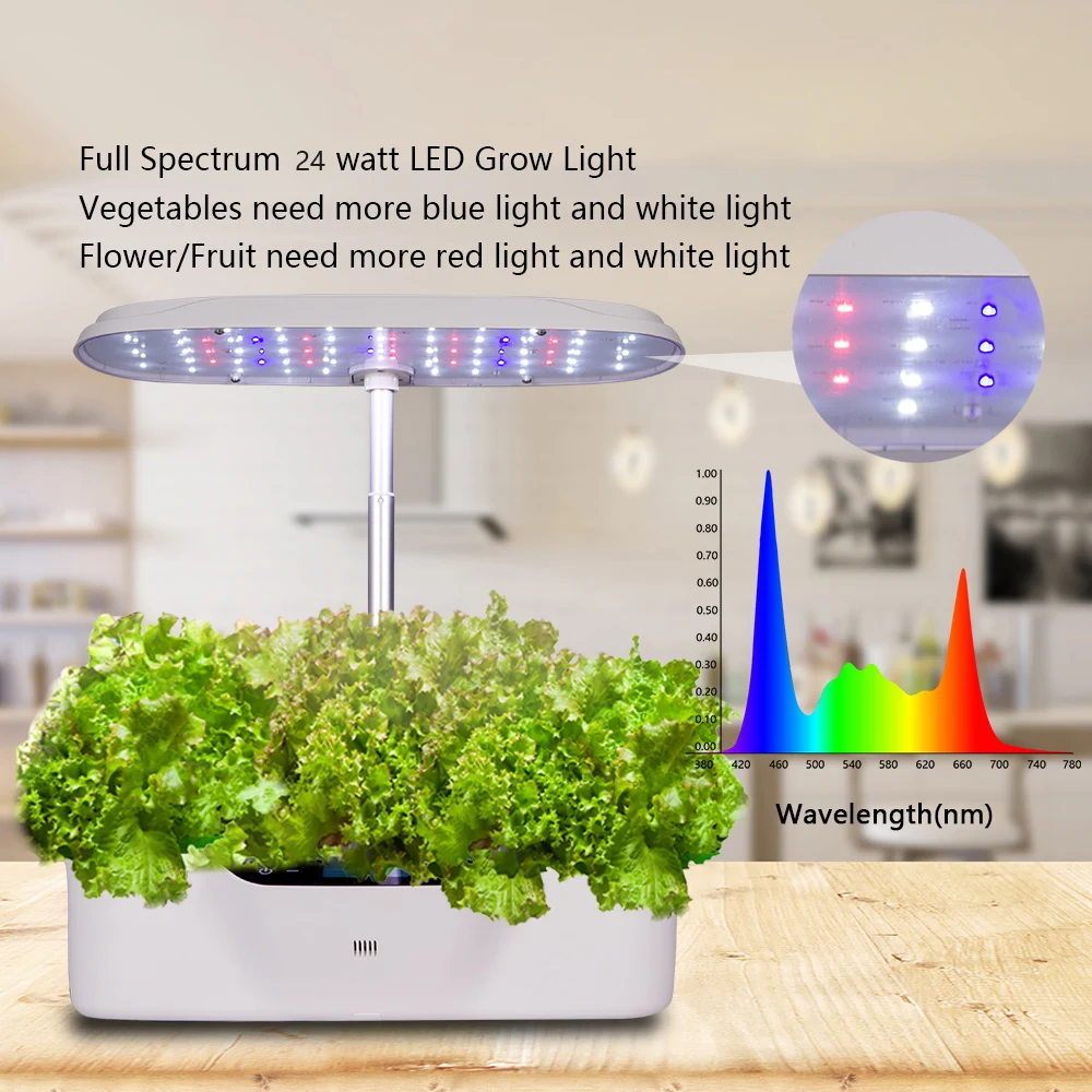 Grow Fresh Food Indoor All Year Round Without Soil 12 pods led grow light hydroponic system for growing equipment indoor