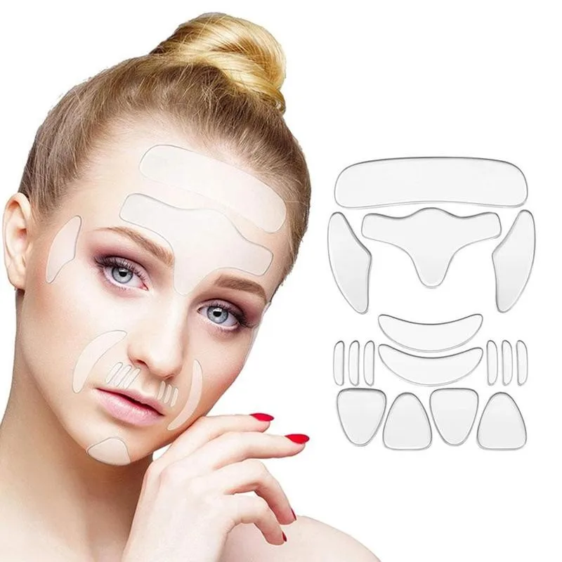 16pcs Reusable Silicone Anti Wrinkle Patches Face Forehead Neck Eye Removal Anti-wrinkle Sticker Pad