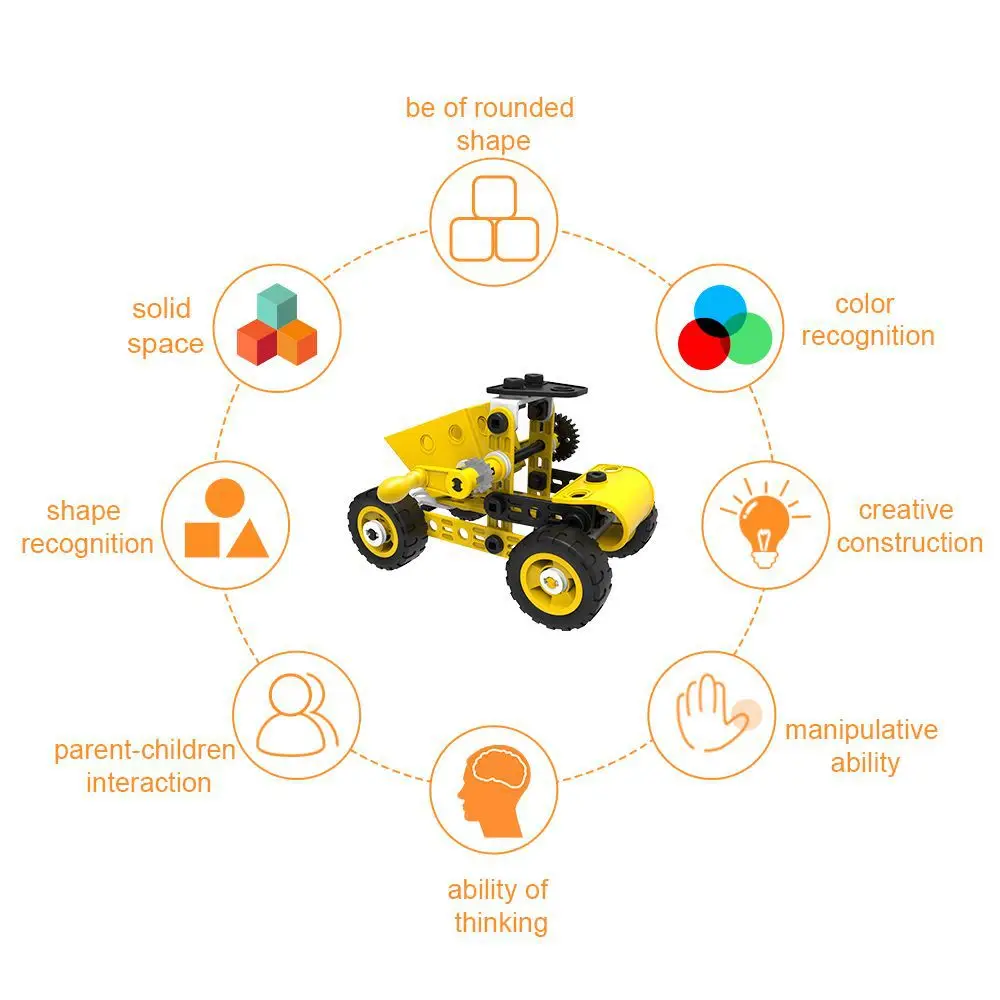 100PCS 8 in 1 Construction City Engineering Truck Toy Kit Educational STEM Screw Assemble DIY Erector Building Set for Kids Boys