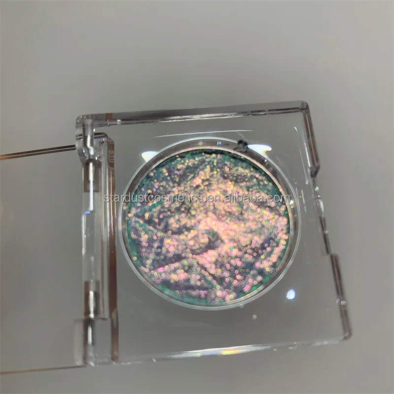 single one color Custom Eyeshadow Multi-Chrome Eye shadow indie Makeup Chameleon Glow pressed metallic powder pans with package