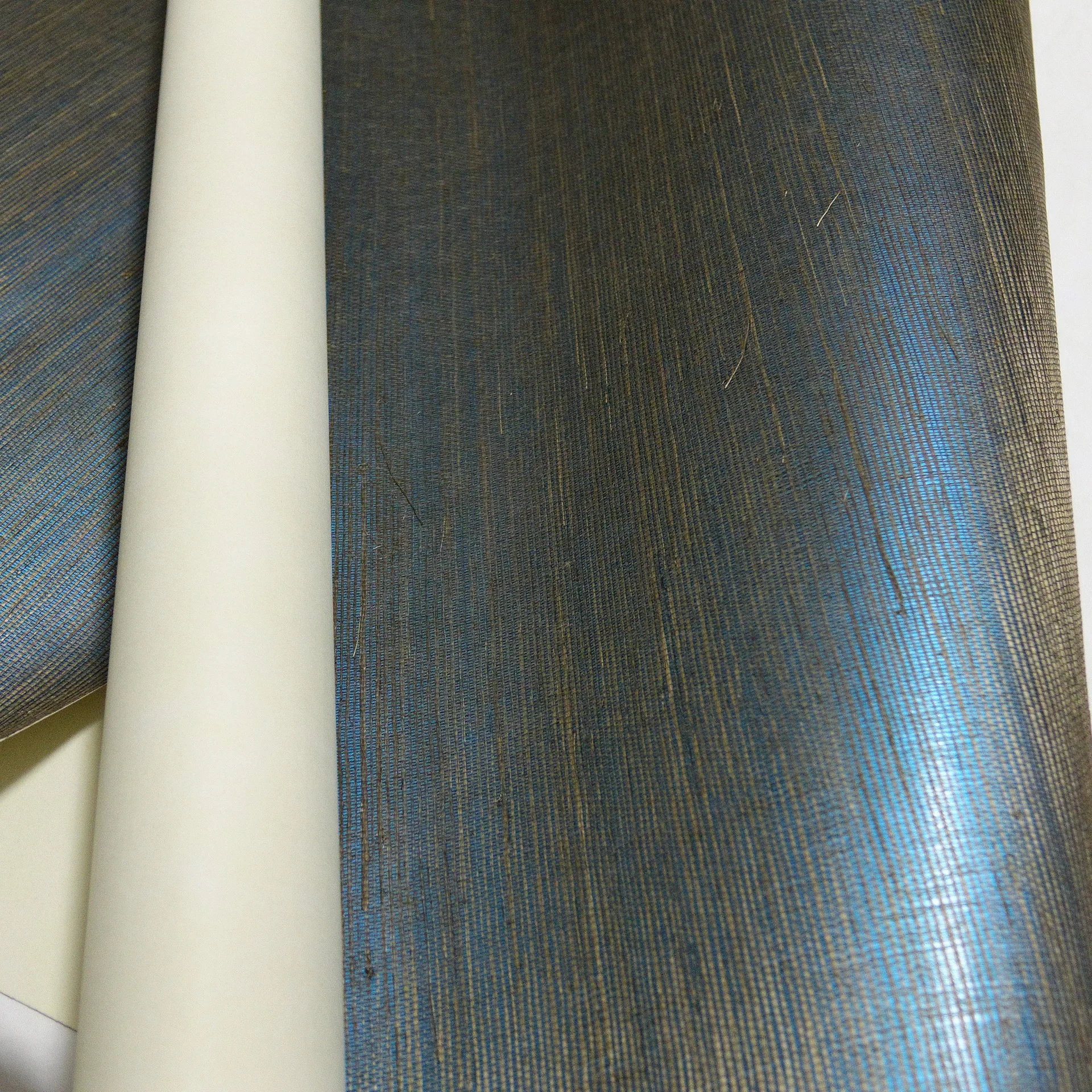 Zhenling wallcovering real fiber grasscloth wallpaper grey wallpaper for ceiling tiles