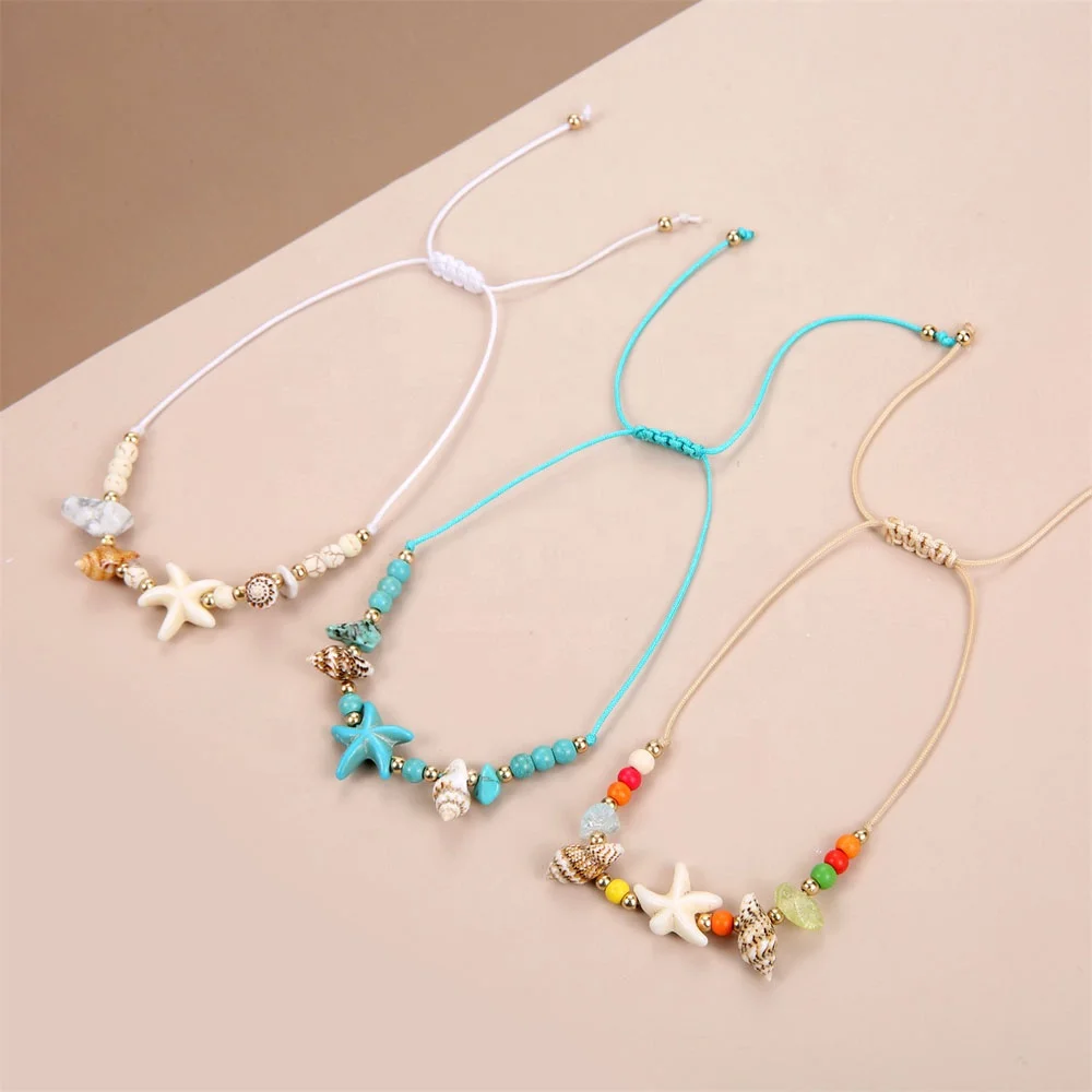 turquoise bead jewelry bangles natural shell  conch beach bracelet