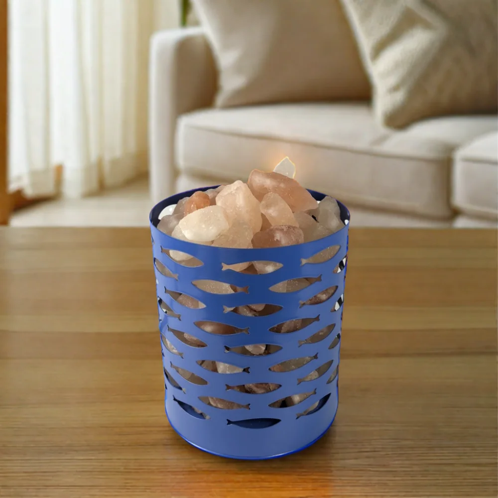 Metal Himalayan Salt Lamp with UK/US/EU/South Africa Plug Standards Ceramic and Glass Material