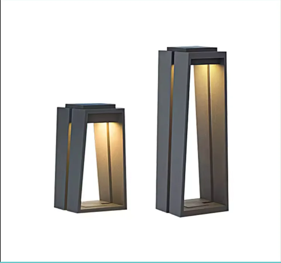 Square Lawn Lamp Led Modern Simple Garden Lights Outdoor Landscape Park Light Design High Quality Aluminum 2024 New Solar 70 85