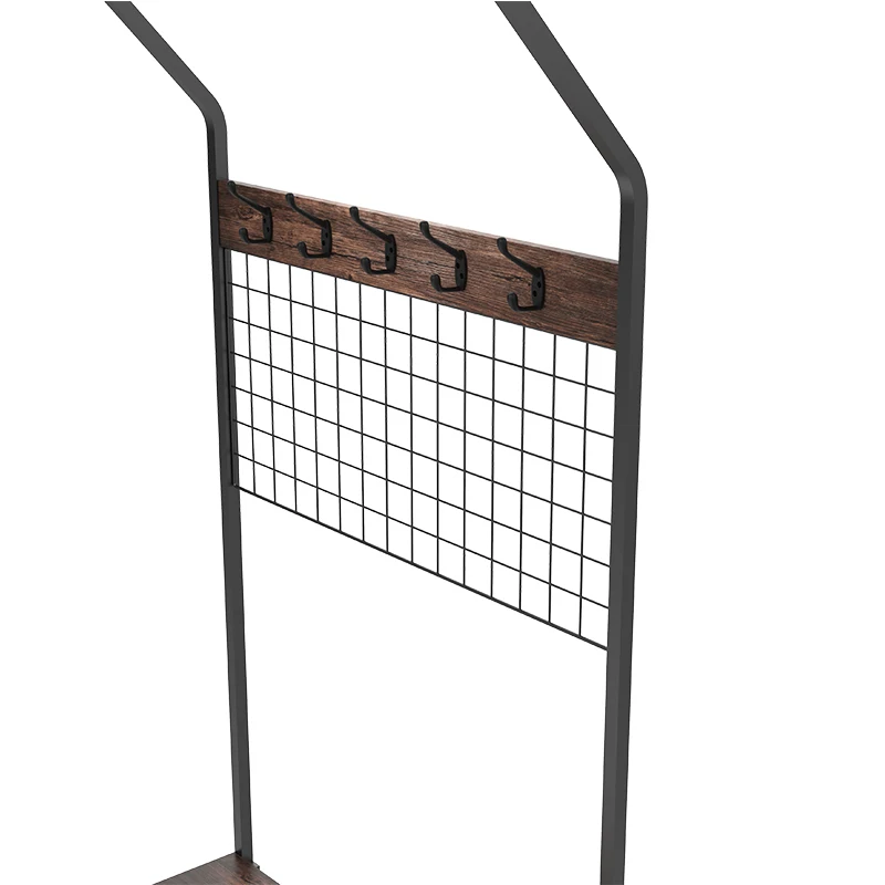 Vintage Furniture 3 Tier Wooden Stand Shoe And Coat Rack With