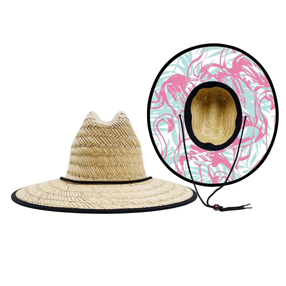 Summer Florida surfers aloha unisex sombreros wholesale straw lifeguard hats for men with custom logo