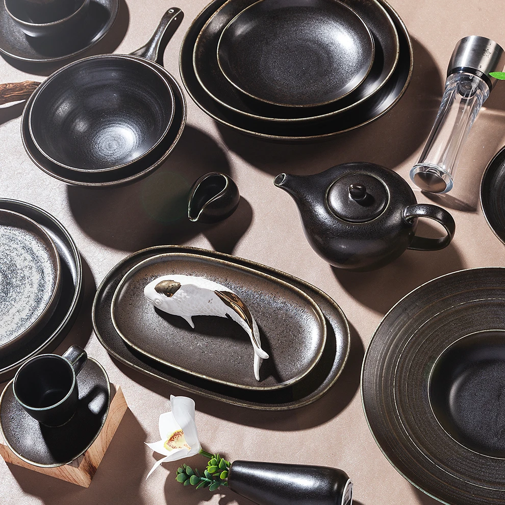 2024 fashionable Yayu Northern Europe style popular new design ceramic dinner set tableware Chinese porcelain dinnerware set