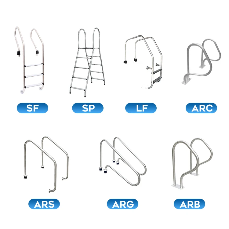 Customized Swimming Pool Accessories Handrail Steel 304 and 316 Swimming Pool Ladder Swimming Pool Handrail
