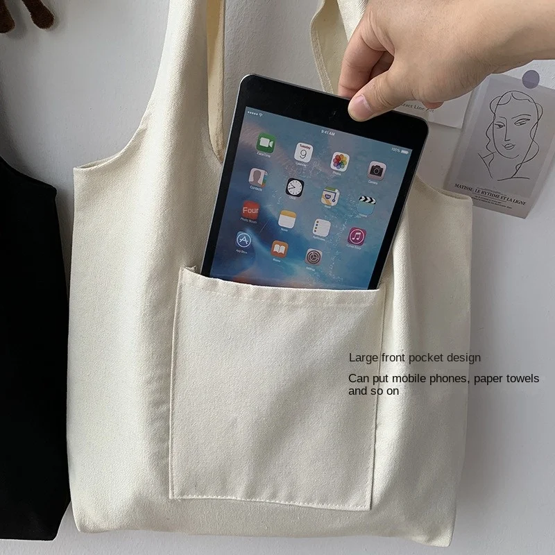 Custom Logo Printed Recyclable Designer vest Canvas tote Bag canvas fabric Shoulder Bag