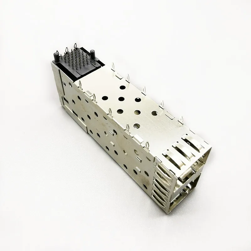 Custom 16PIN 0.8MM Pitch Nickel Silver SMT SFP Cage Connector For Shielded