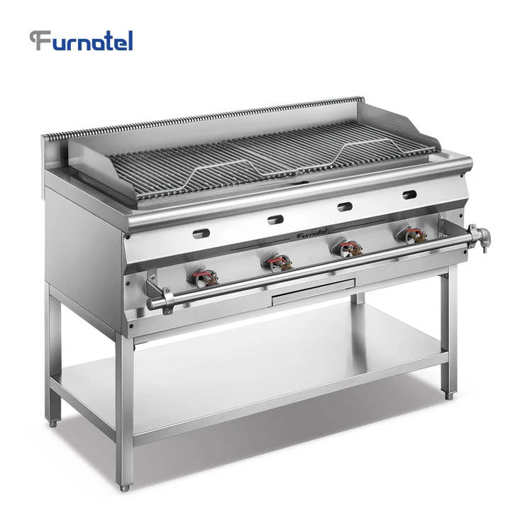 Commercial 1200mm Asian Gas Cooking Range 7-Burner Cast Iron Flat Pot Support