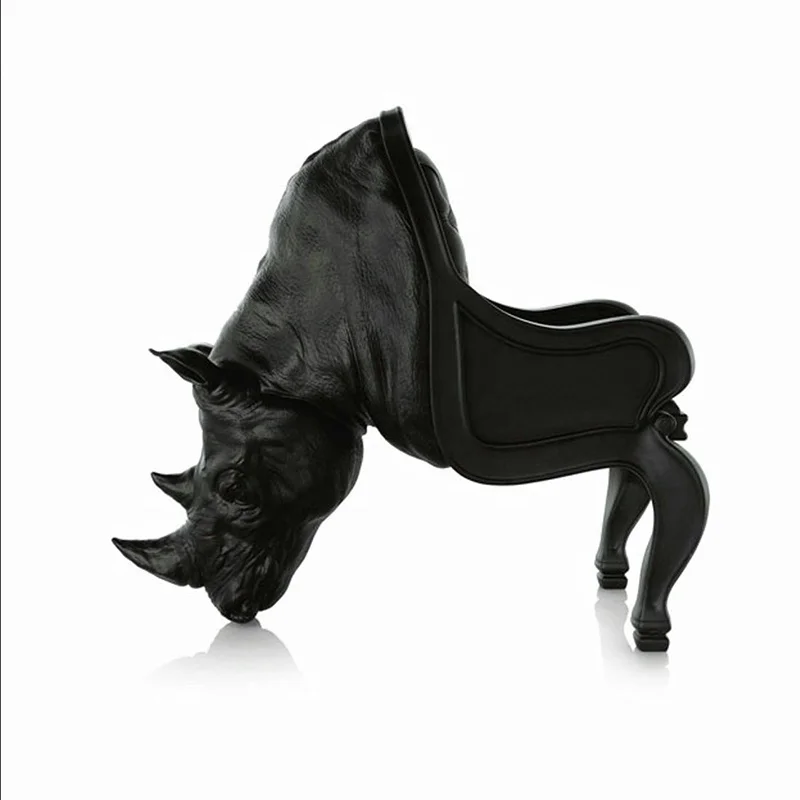 Creative Indoor Home Furniture Fiberglass Animal Rhino Chair for Office Home Hotel Shop Display