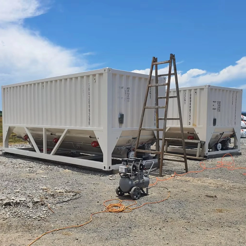 SDDOM Brand Horizontal Cement Silo 20Ton 30ton 50 100 Ton Cement Tank Sale Cement silo