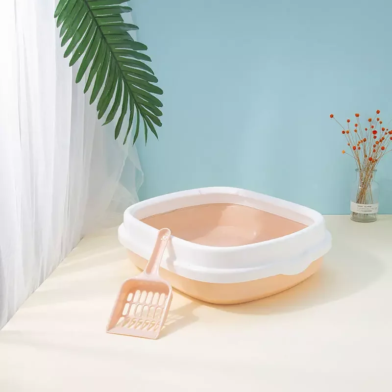 Amazon Hot Selling Semi Hidden Customizable Large Square Catta Cat Litter Box Free Cat Litter Spoon