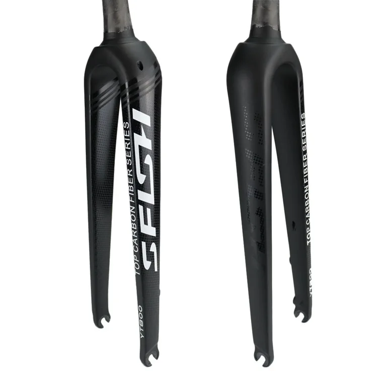 Ultralight RIRO 700*45C T1000 Full Carbon Road Bike Rigid Fork Tapered MTB Bicycle Fork 12MM QR Thru Axle Fork