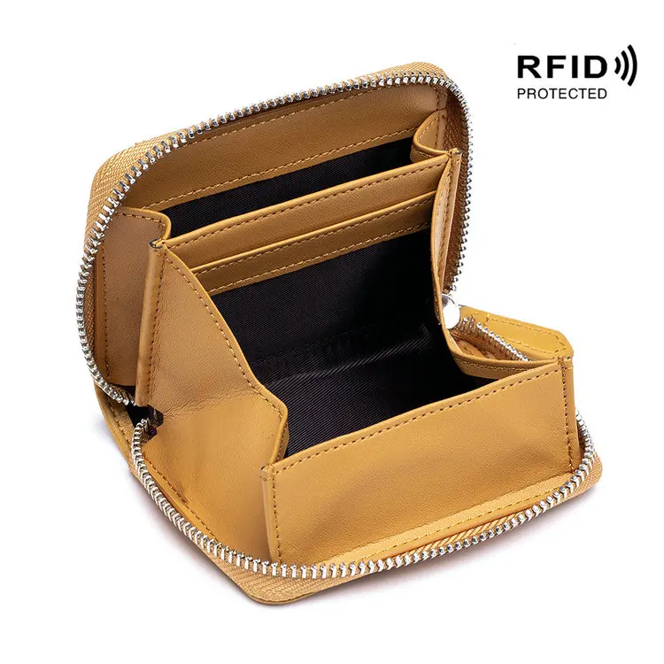 Luxury Genuine Leather Cow Zipper Cute Small Mini Pocket Change Coin Bag Purse Pouch Case Holder For Kid Girl Women