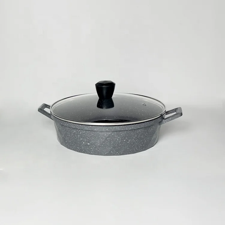 7pcs Die-Cast Aluminum Kitchenware Cookware Set Non-Stick Pots and Pans with Soft Touch Handle Granite Ceramic Coating