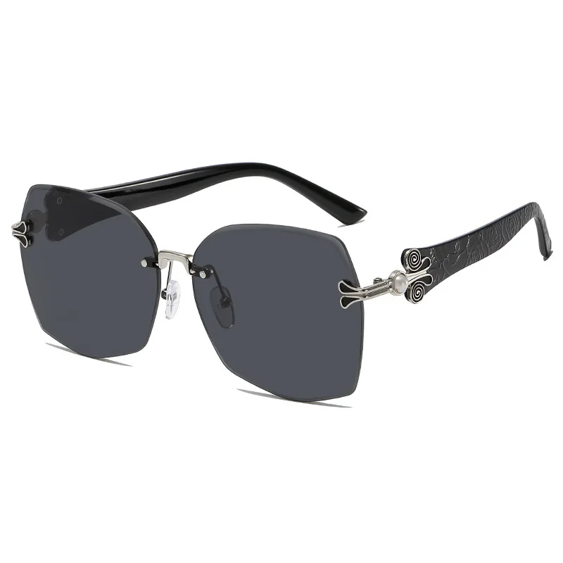 2024 Ins punk square rimless Sunglasses women classic fashion spectacle frames custom logo lunettes de luxe