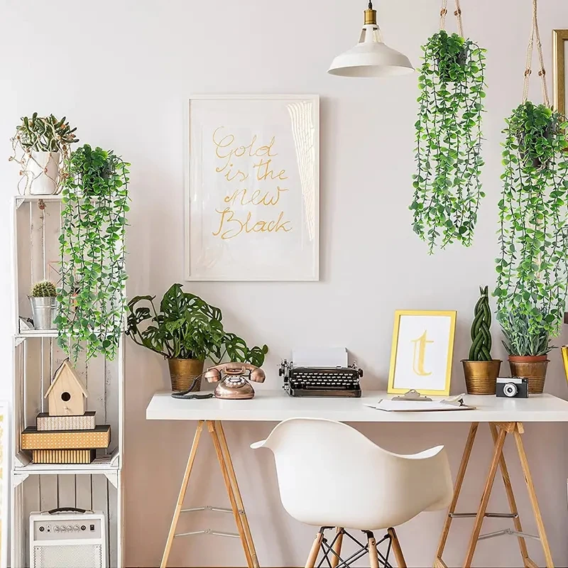Mydays Artificial Hanging Plants Fake Hanging Plant Fake Ivy Vine for Wall House Room Indoor Outdoor Decoration