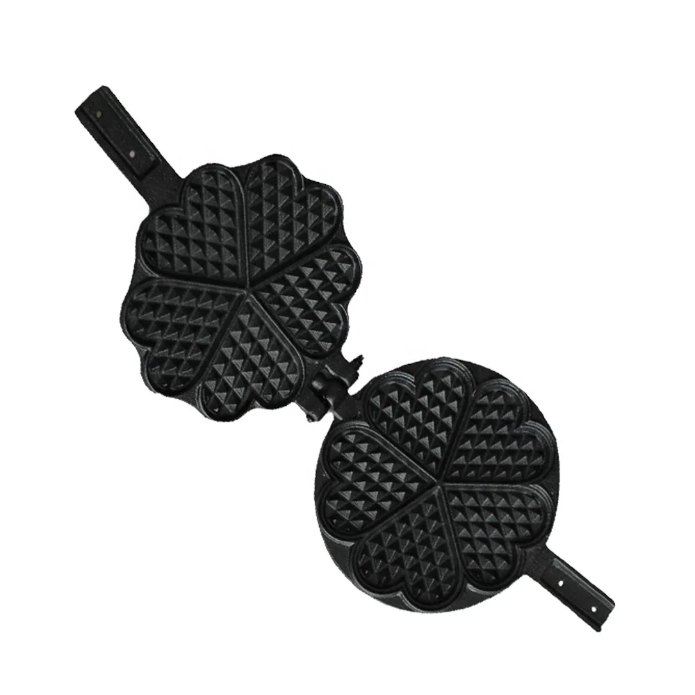 Cast Iron Heart Shape Belgian Egg Waffle Maker