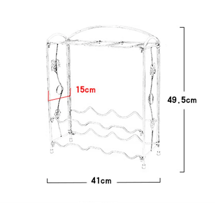 Amazon Best Sell Wine Rack Metal 8 Bottles Home Decoration Iron Wire Free Standing Wine Glasses Rack Wooden Wine Rack For Home